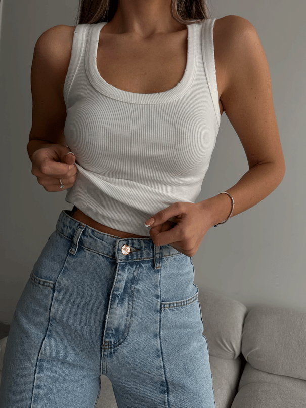 Liza Basic Crop Beyaz - Beyaz