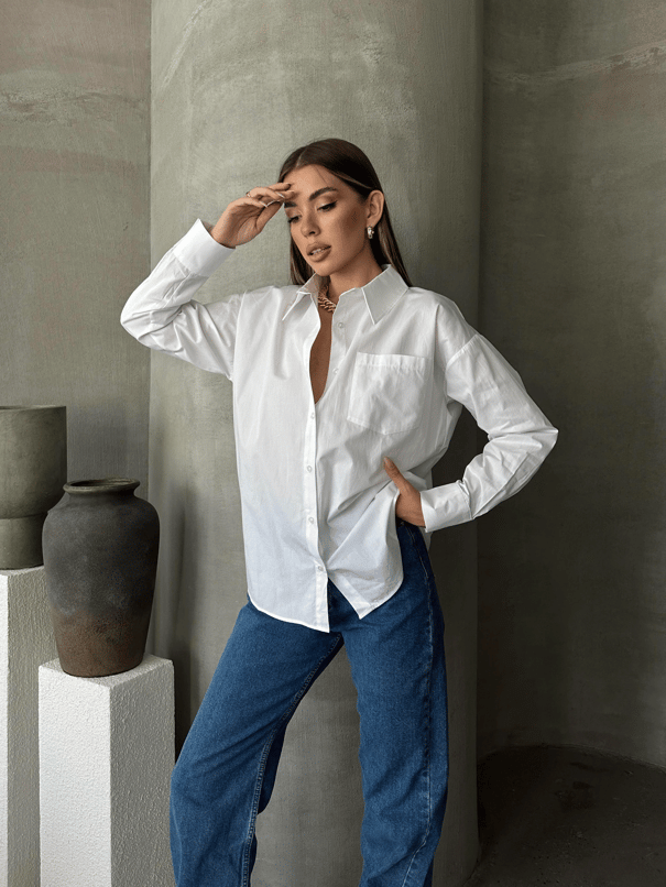 İvy Poplin Gömlek Beyaz - Beyaz