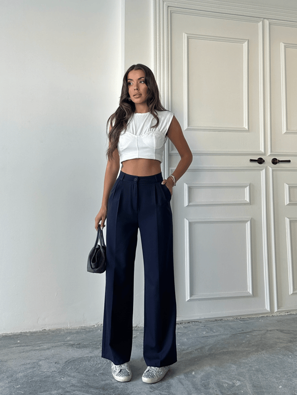 My Palazzo Kumaş Pantolon - Lacivert