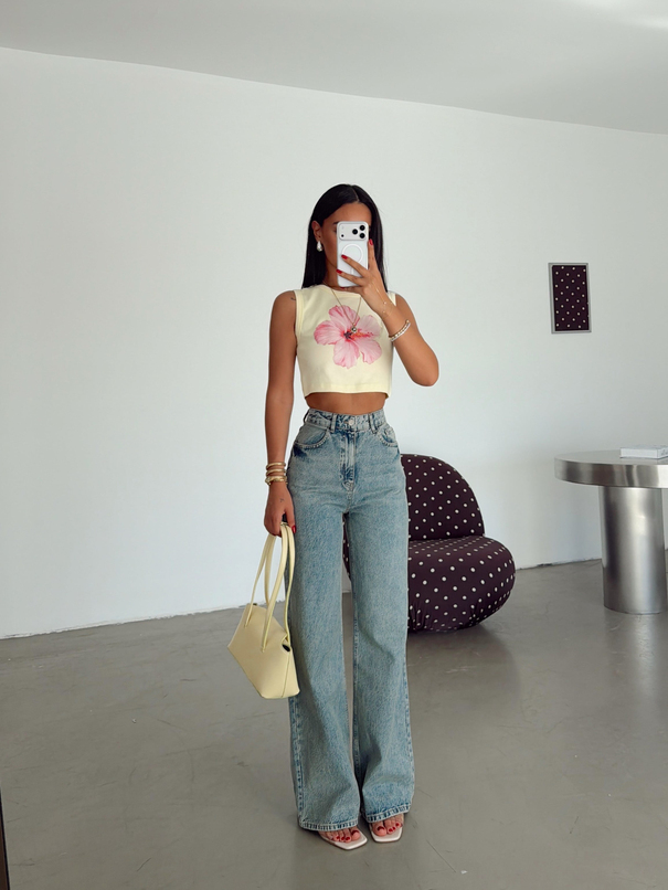Wide Leg Palazzo Jean - Eskitme