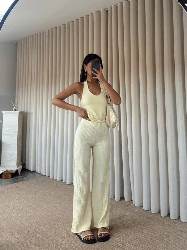 Orıgınal Bürümcük Pantolon  - Sarı