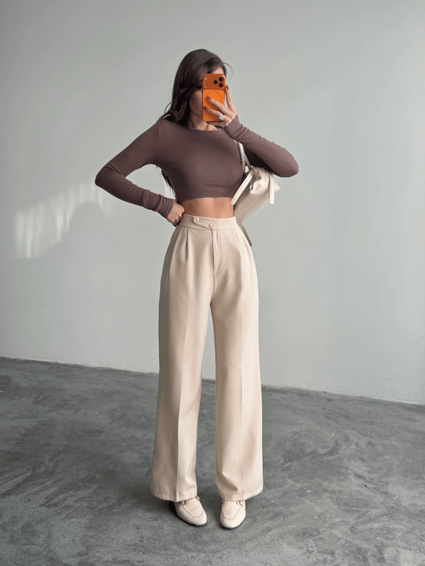 Kore Model Pantolon  - Bej