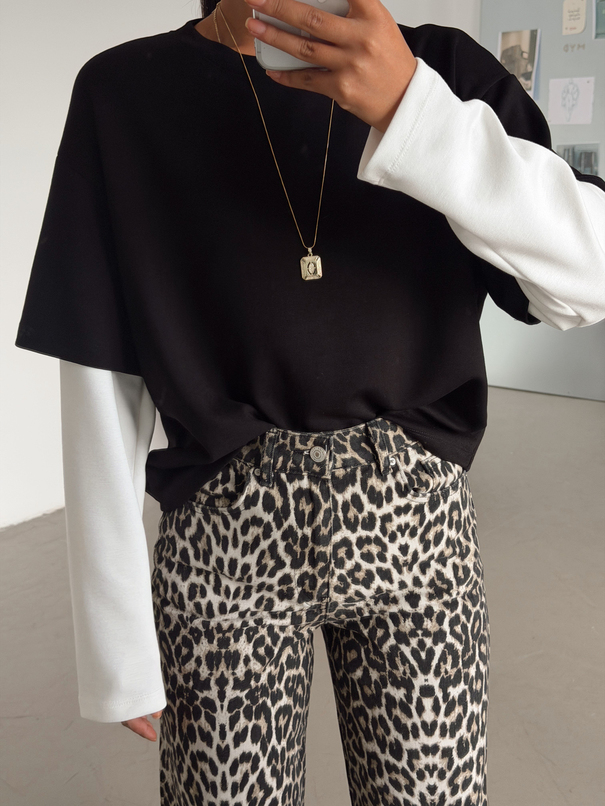 Modal Birleşik Sweat - Siyah