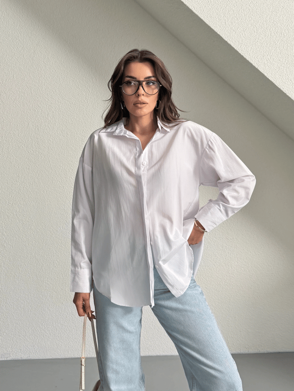 Gizli Patlı Gömlek - Beyaz