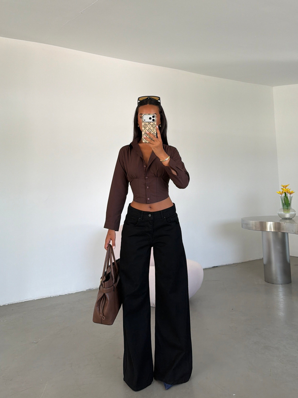 Ekstra Wide Leg Jean - Siyah