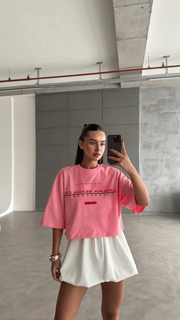Laguna Beach Crop Basic - Pembe