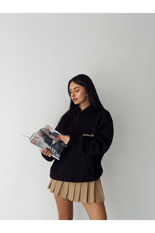 Another Kapüşonlu Sweatshirt Siyah - Siyah