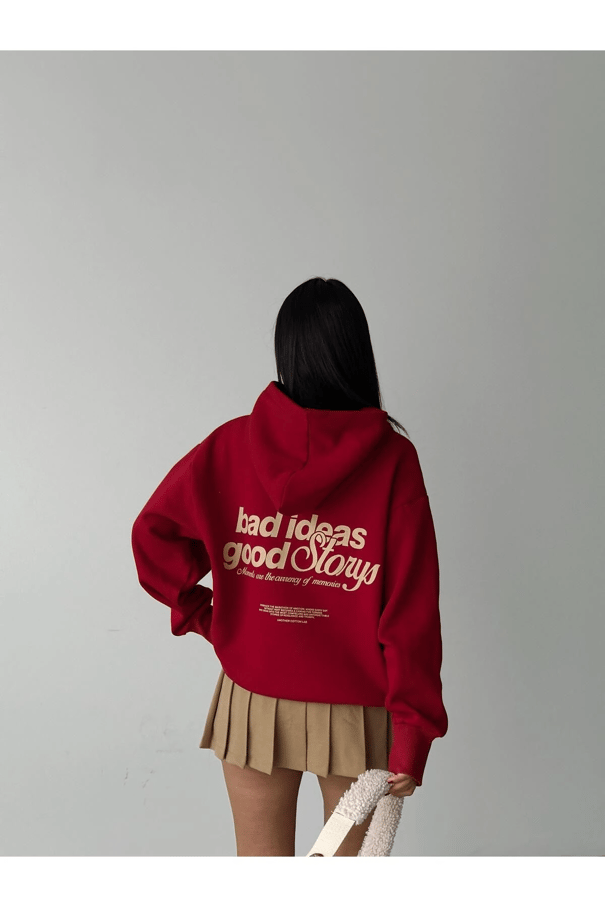 Another Kapüşonlu Sweatshirt Bordo - Bordo