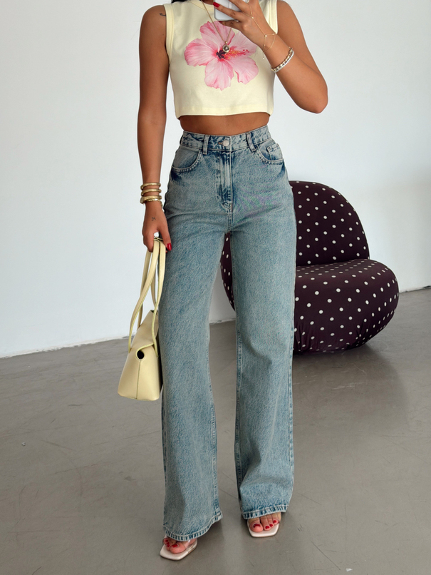 Wide Leg Palazzo Jean - Eskitme