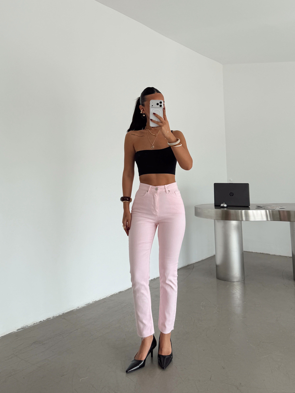 Boyfit Denim Jean - Pembe
