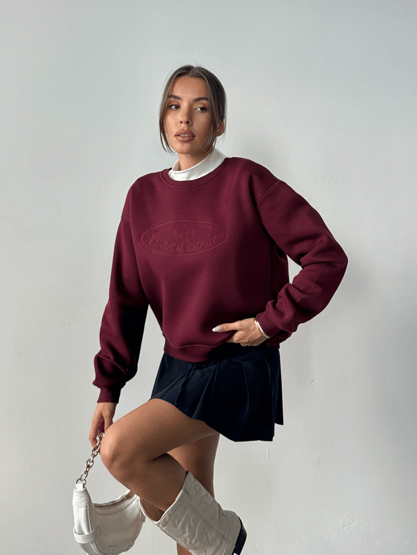 Hopeful Nakış Sweat - Bordo