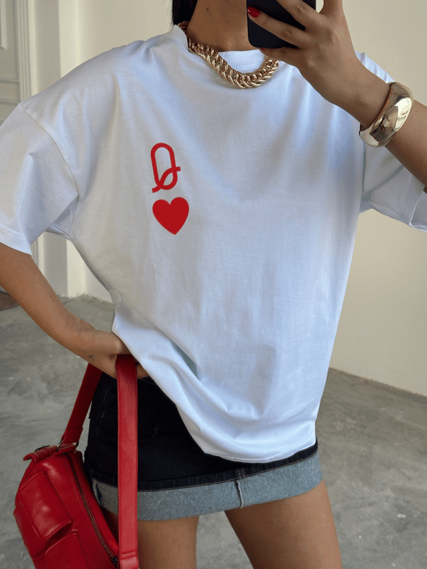 Love Q Basic Tshirt Beyaz - Beyaz