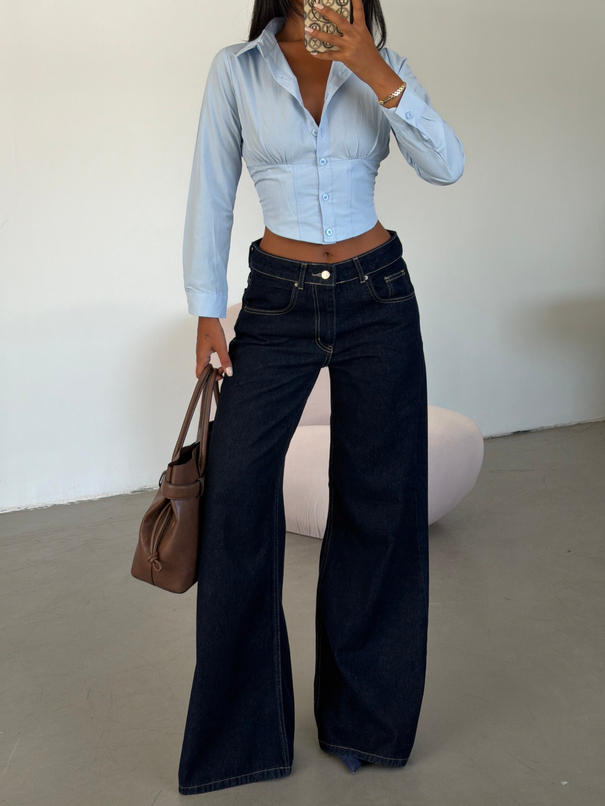 Ekstra Wide Leg Jean - Lacivert