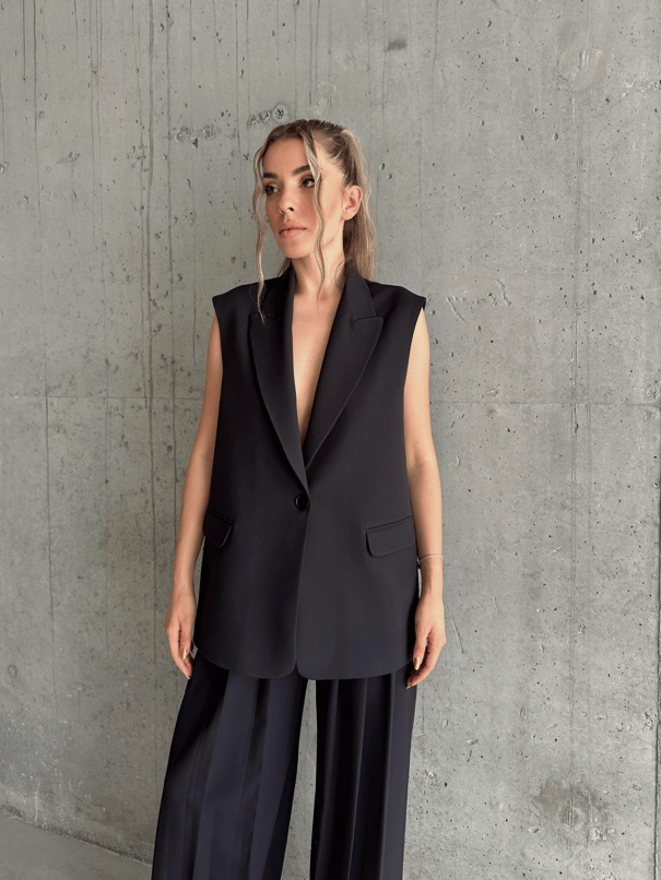 Valeria Blazer Yelek Siyah - Siyah