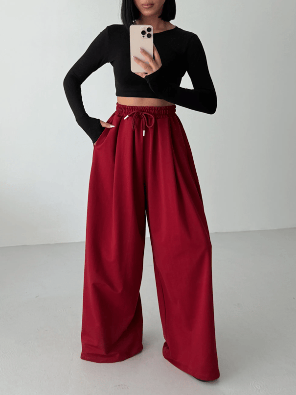 Baggy Salaş Eşofman - Bordo