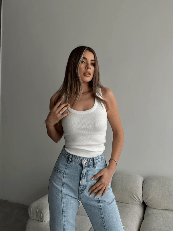 Liza Basic Crop Beyaz - Beyaz
