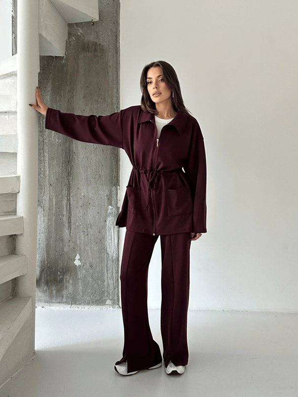 Bağlamalı Modal İkili Takım  - Bordo