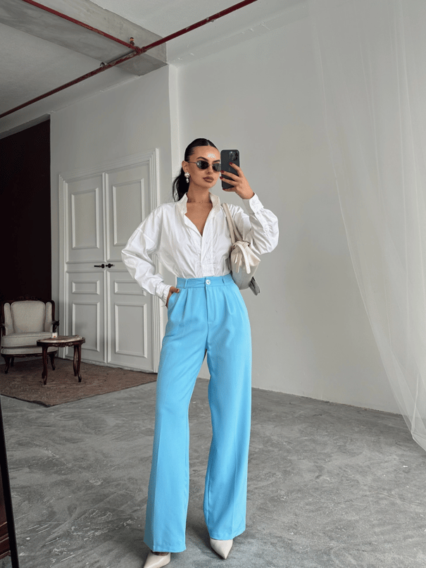 My Palazzo Kumaş Pantolon - Mavi