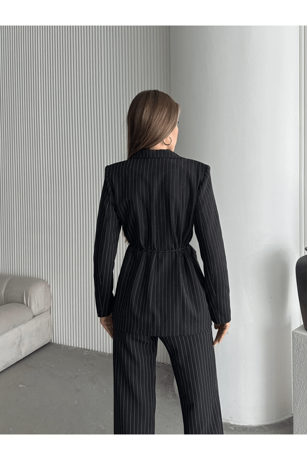 Lasy Line Bel Bağlamalı Blazer Ceket Siyah - Siyah