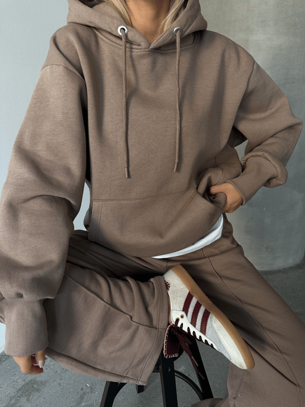 Kanguru İpli Sweat Vizon - Vizon