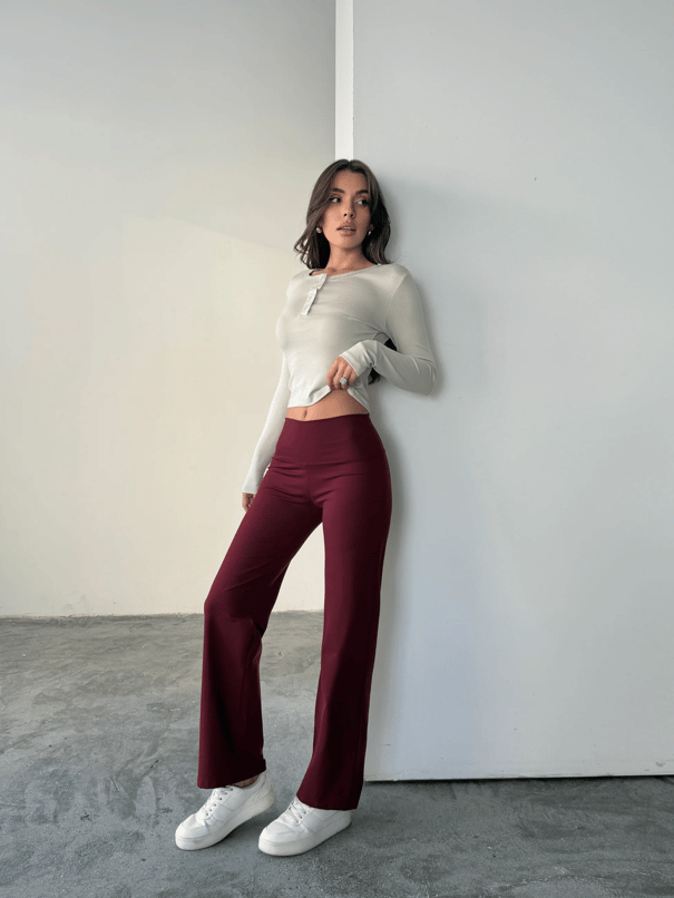 Orıgınal Tayt Pantolon  - Bordo