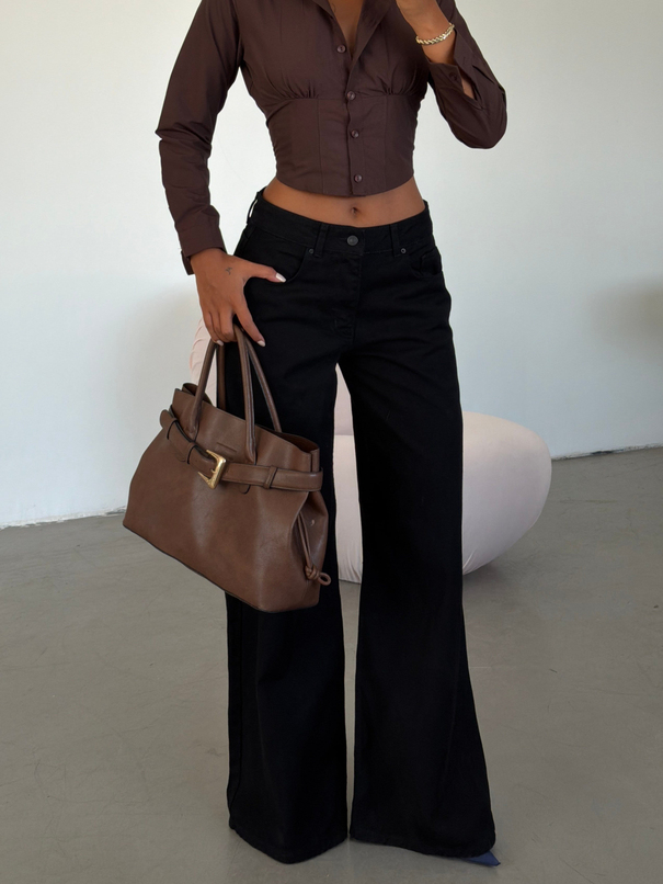 Ekstra Wide Leg Jean - Siyah