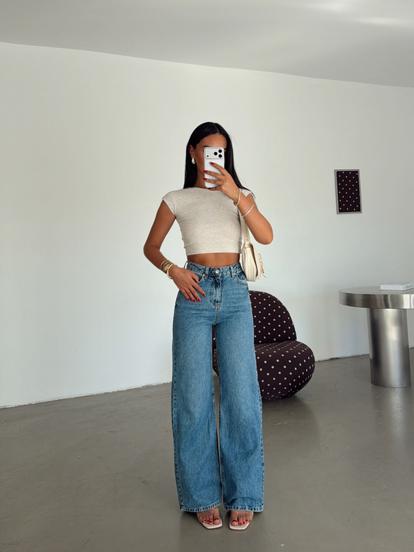 Wide Leg Palazzo Jean - Mavi