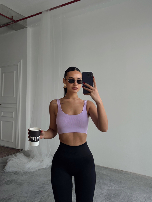 Seamless Fitilli Crop - Lila