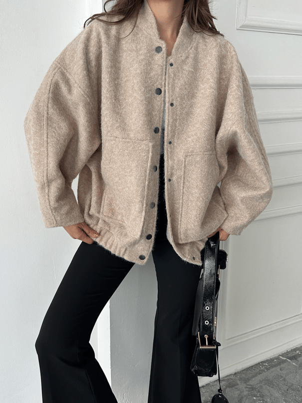 Kırçıllı Kaşe Mont - Kum Beji