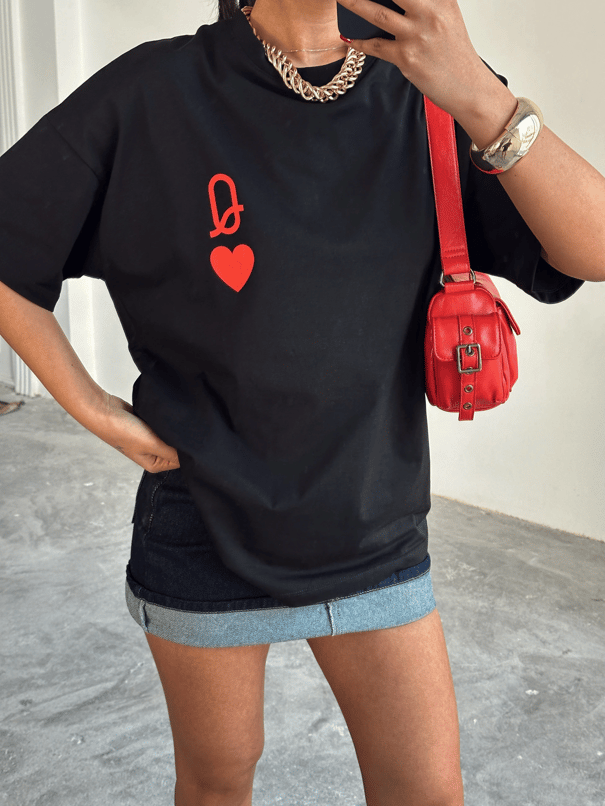 Love Q Basic Tshirt Siyah - Siyah