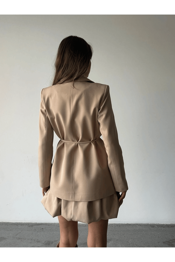 Bağlamalı Blazer Ceket Bej - Bej