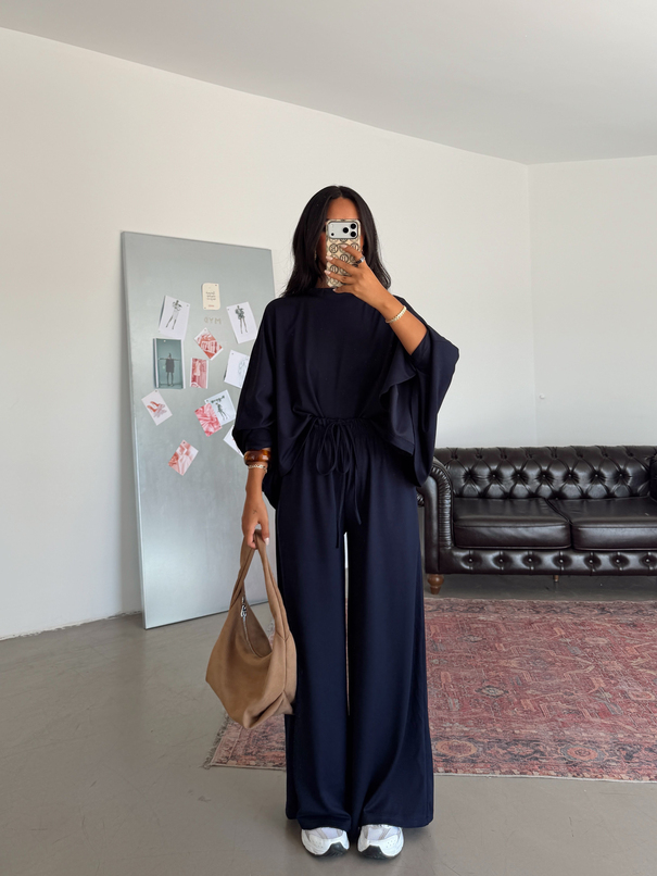 Yarasa Kol Oversize Takım - Lacivert