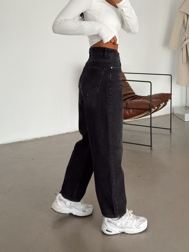 Barrel Fit Mom Jean - Füme Yıkama