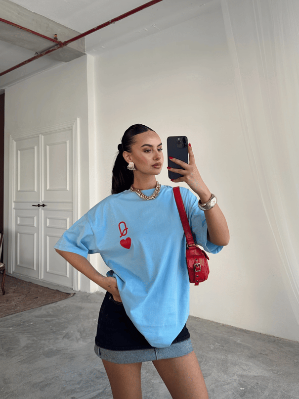 Love Q Basic Tshirt Bebe Mavi - Mavi