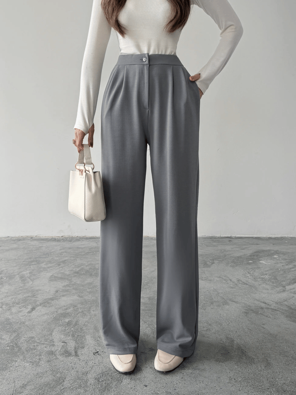 Pileli Jakar Palazzo Pantolon  - Gri