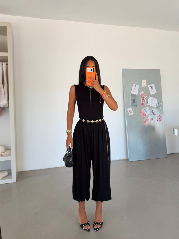 Sıfır Kol Jogger Tulum - Kahve