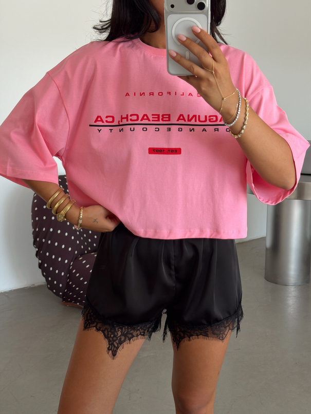 Laguna Beach Crop Basic - Pembe