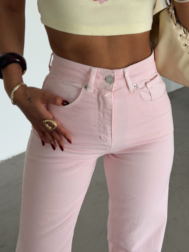 Renkli Palazzo Pantolon - Pembe