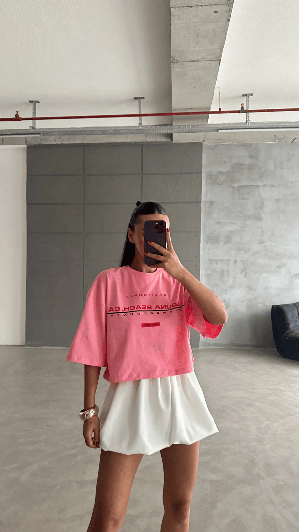 Laguna Beach Crop Basic - Pembe
