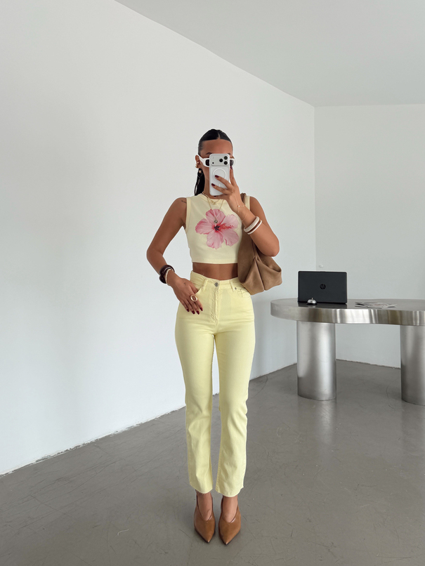 Boyfit Denim Jean - Sarı