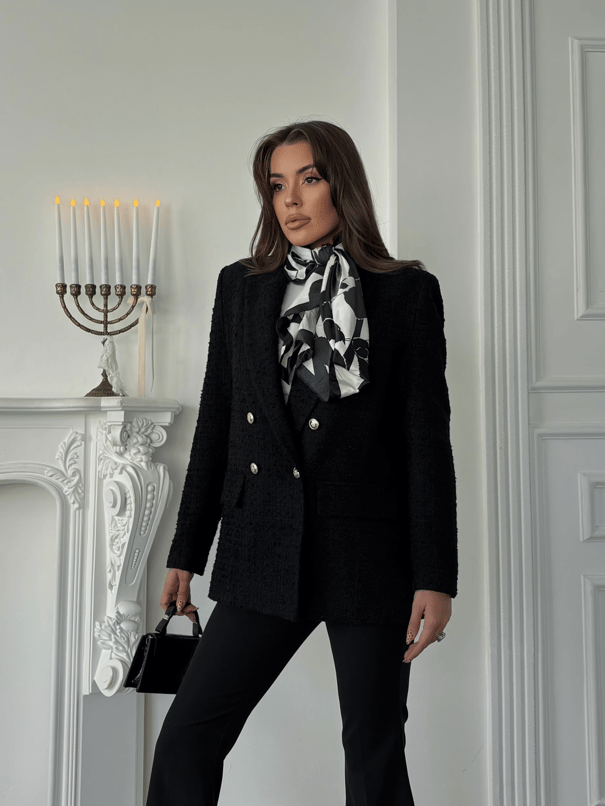 Tüvit Blazer Ceket - Siyah