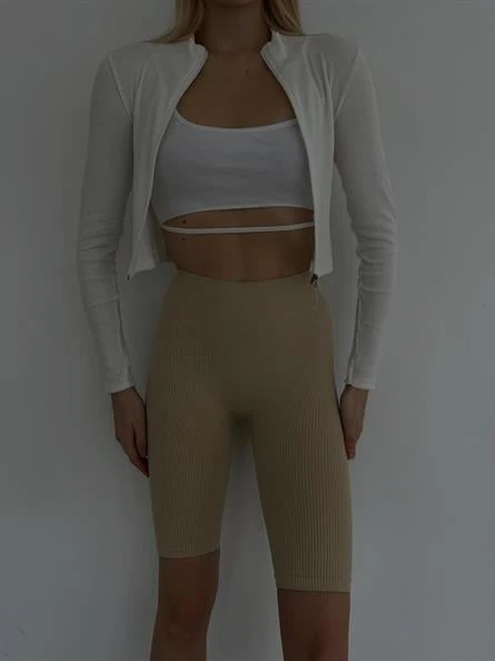 Fitilli Biker Tayt Vizon - Vizon
