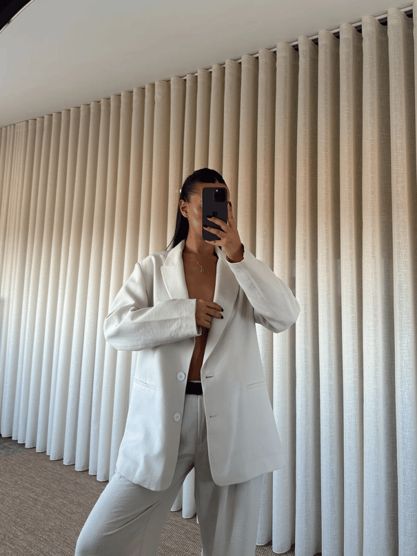 Lily Keten Blazer - Bej