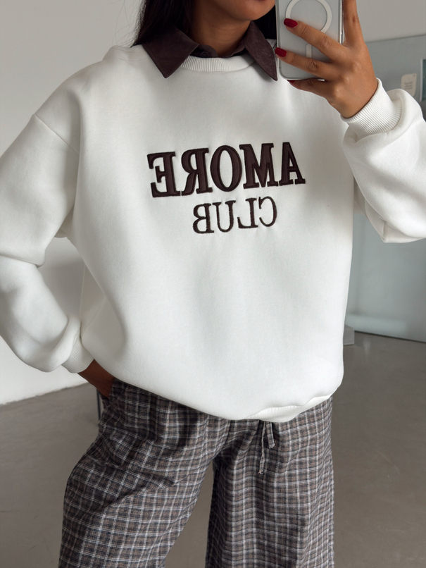 Gömlek Detay Amore Sweat - Beyaz