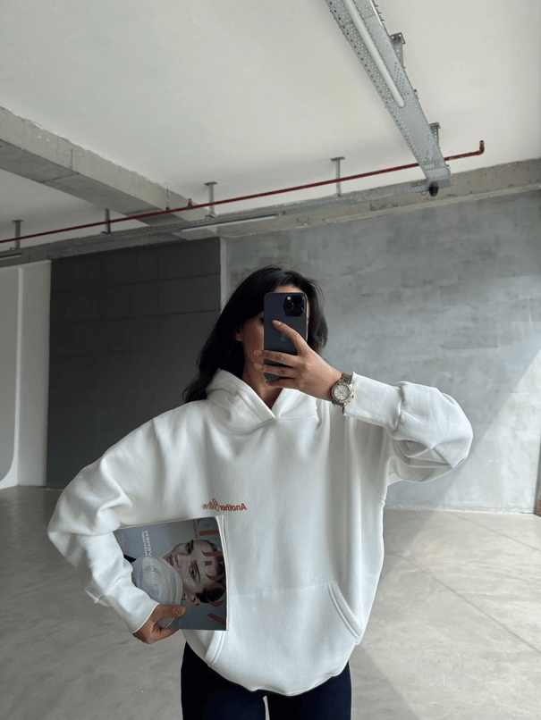 Another Kapüşonlu Sweatshirt Beyaz - Beyaz