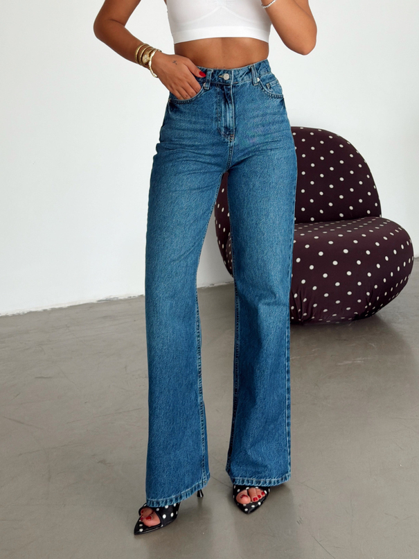 Wide Leg Palazzo Jean - Lacivert