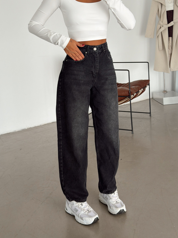 Barrel Fit Mom Jean - Füme Yıkama