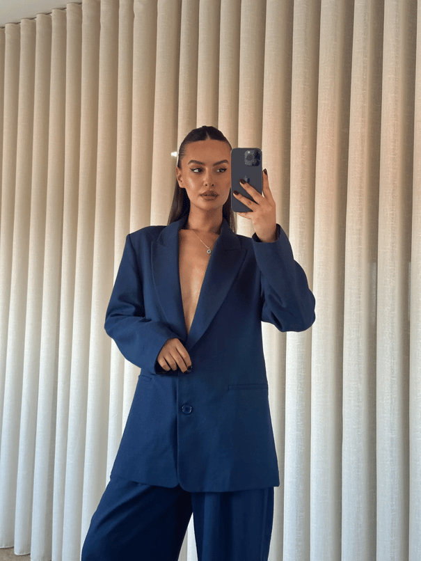 Lily Keten Blazer - Lacivert