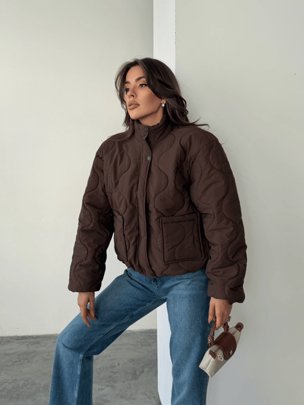 Cepli Kapitone Mont - Kahve