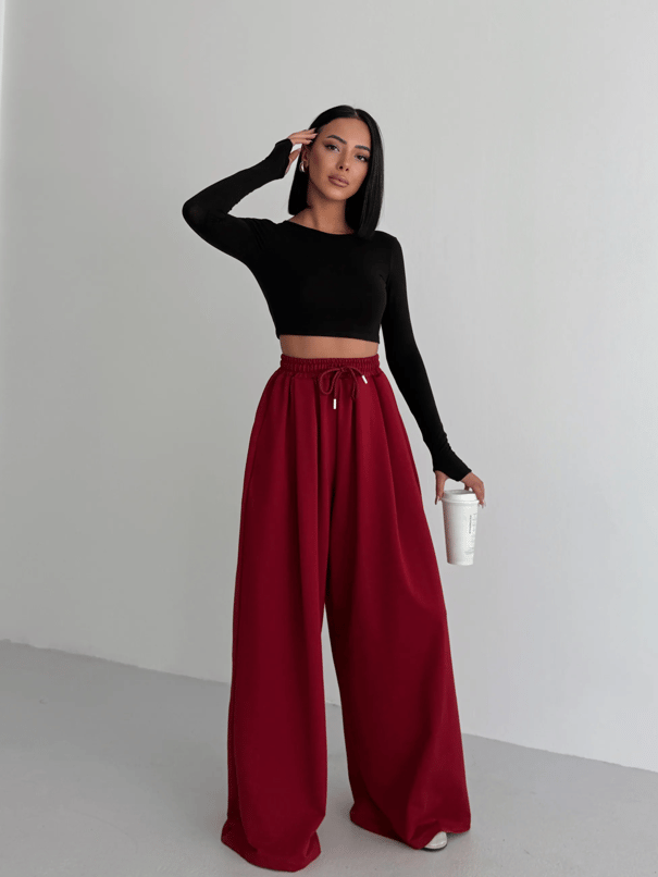 Baggy Salaş Eşofman - Bordo
